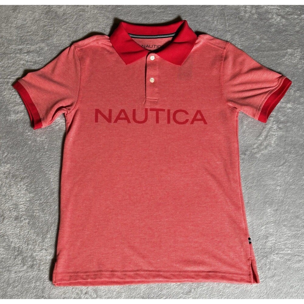 Nautica Boys Size L/G (14/16) Coral Polo Shirt